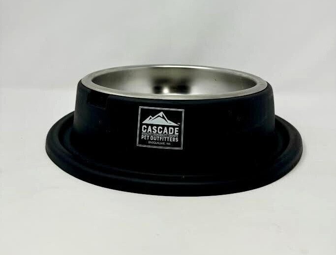 * CASCADE OUTFITTERS * STAINLESS STEAL PET BOWL - BLACK - W/ REMOVABLE BOWL