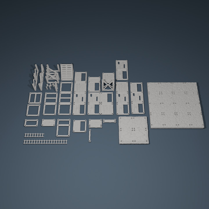 Romanesque Scaffolding set 1 | Wargame Terrain | Multi-Piece | FDM printed