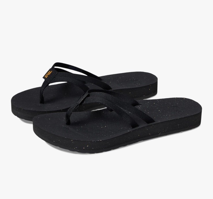 NWOB WOMENS SIZE 9 BLACK TEVA REFLIP STRAPPY FLIP FLOPS SANDALS 1134350