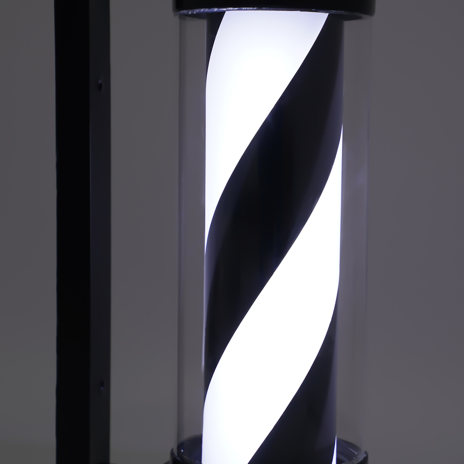 Barber Pole Red Blue White Black Stripes LED light Outdoor Rotating Wall Lamp US