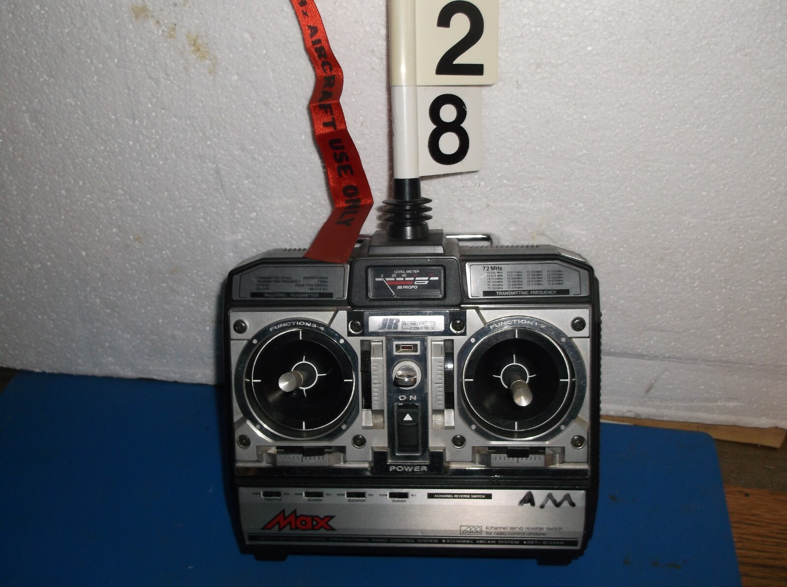 NICE WORKING MAX (JR) R/C 4 CH AM TRANSMITTER  (CH 28)(SEE PICS (Needs Batteries