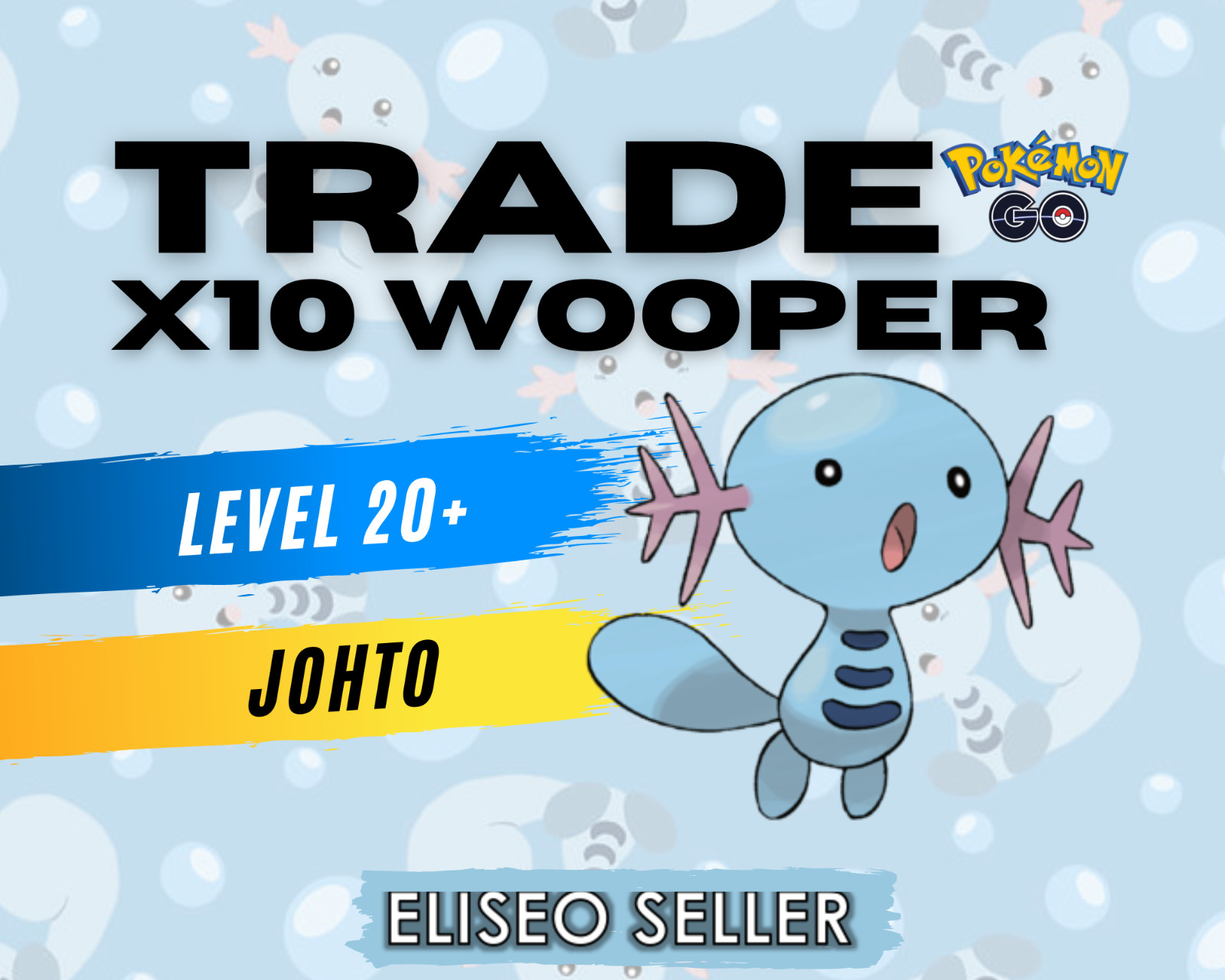 Pokemon Wooper x10 GO - Chance Lucky