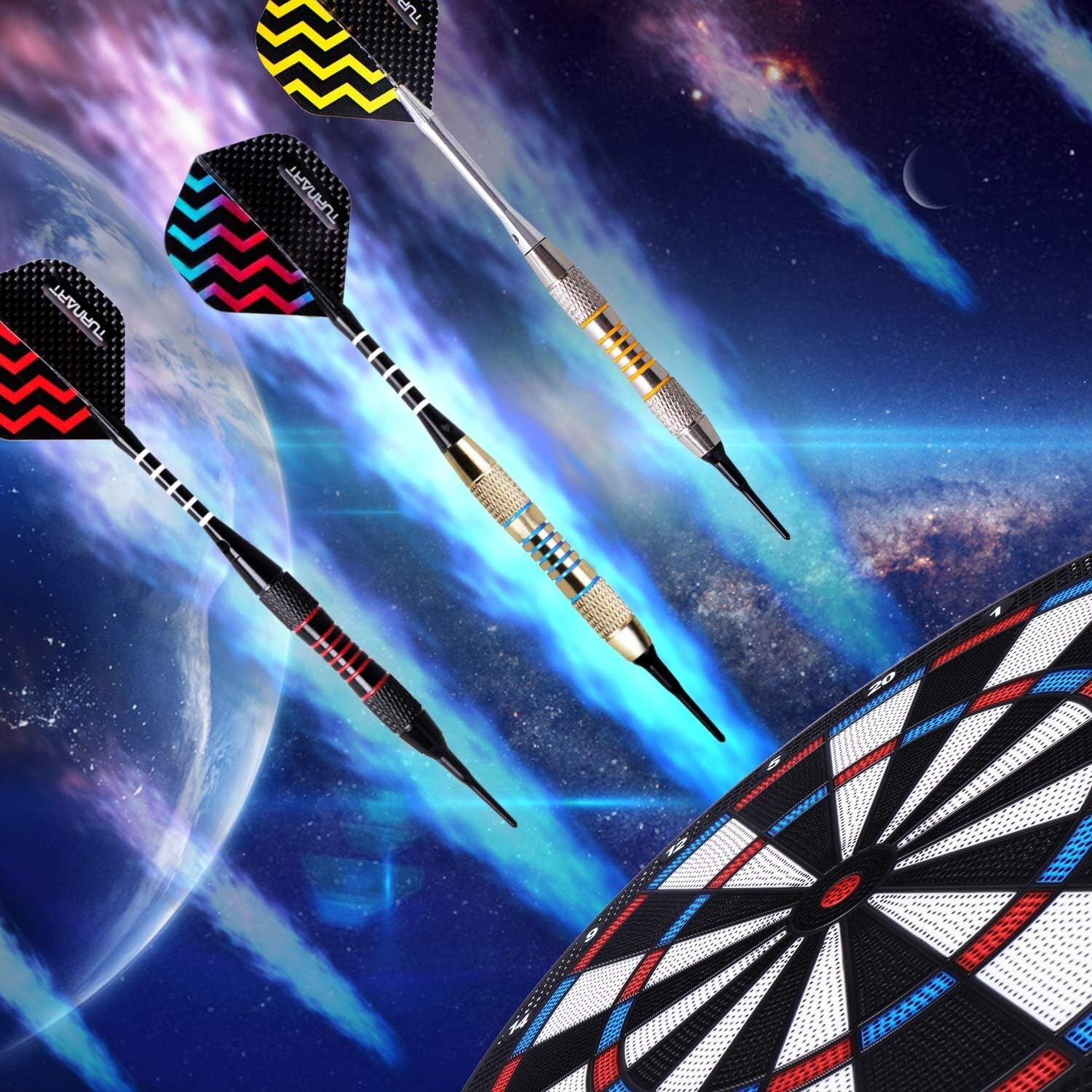 High-Quality Soft Tip Darts Set - Perfectly Balanced - 9 Pcs - Stylish Case
