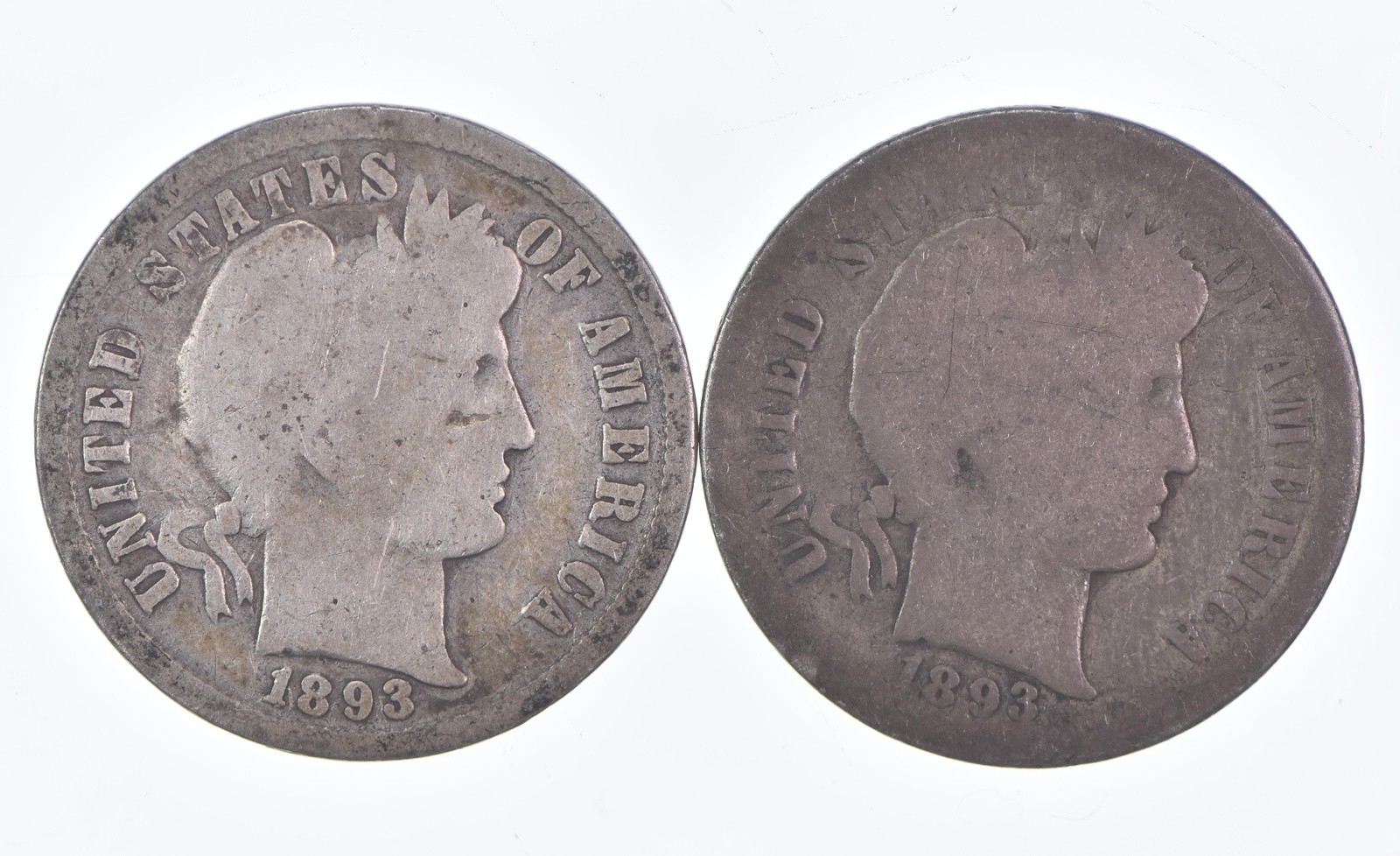 1893-S Barber Dime 90% Silver Average Circ