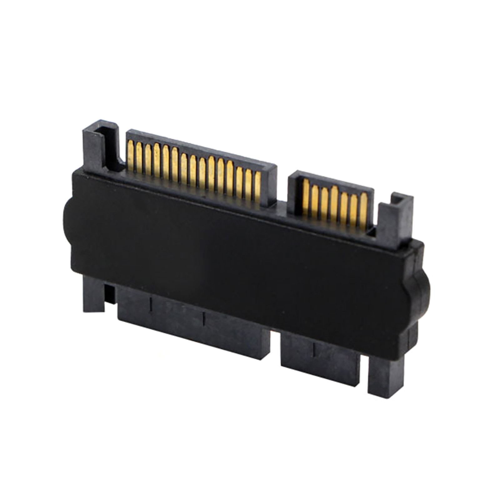 Black SATA 22Pin 7+15 Male To SATA 22Pin 7+15 Male Extension Convertor Adapter