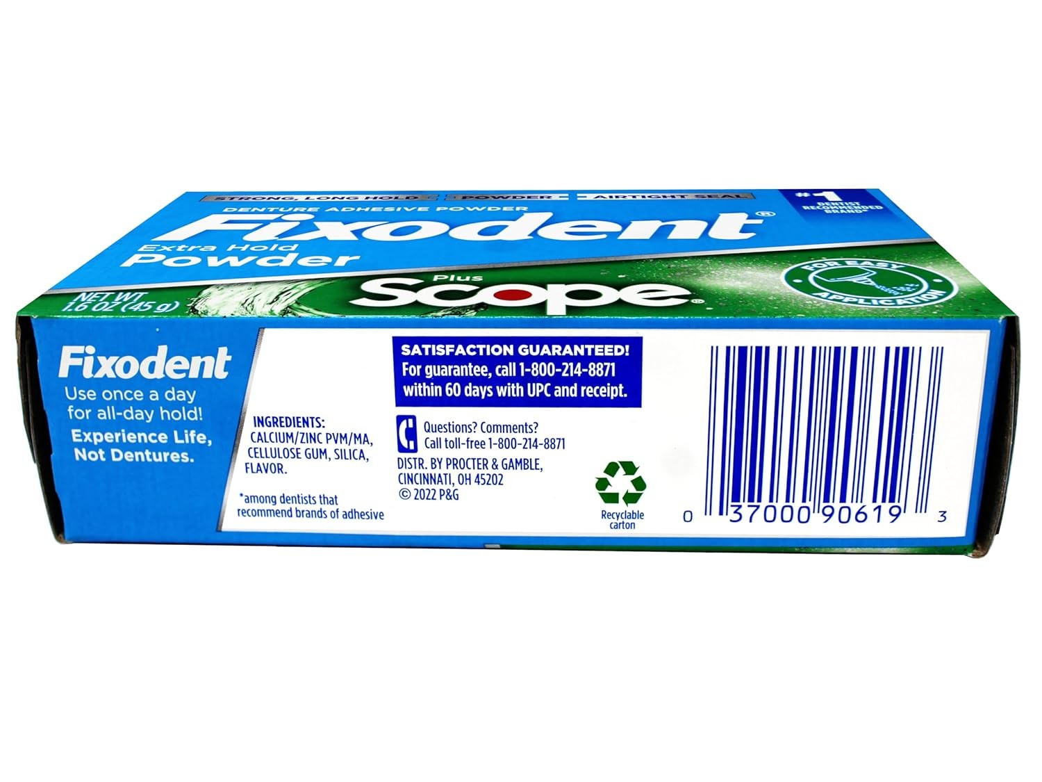Fixodent Denture Adhesive Powder, Extra Strong, Plus Scope, Long...