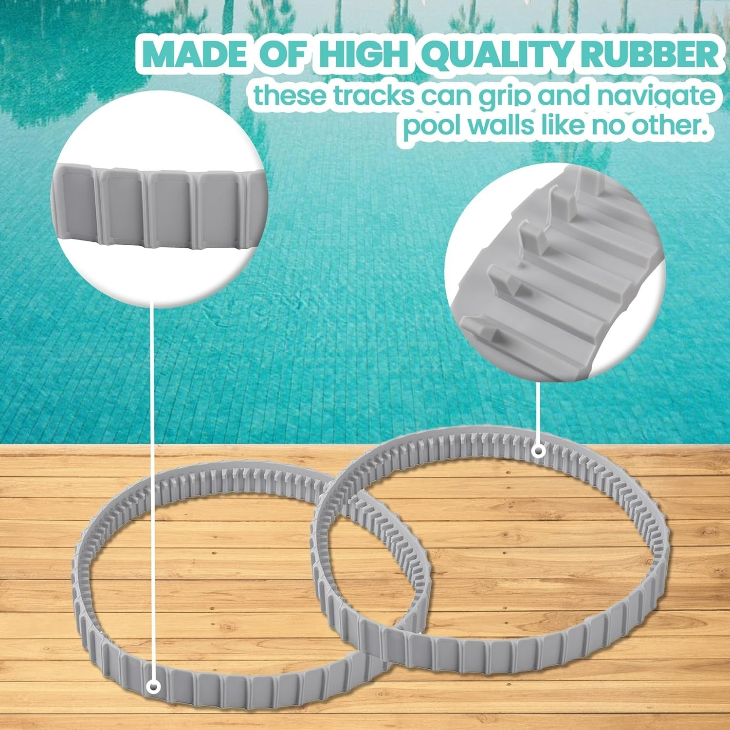 2-Pack Replacement Gray Tracks 9983152-R2 for Maytronics Dolphin Cleaners