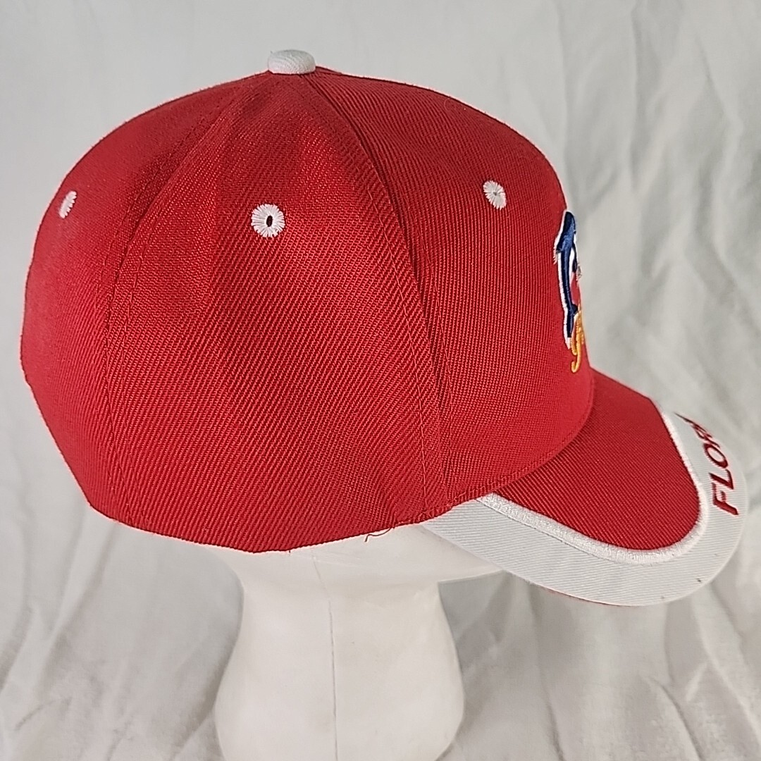 Cap Florida Red White Hat 2 Dolphins embroidered Two Tone Bill Adjustable READ
