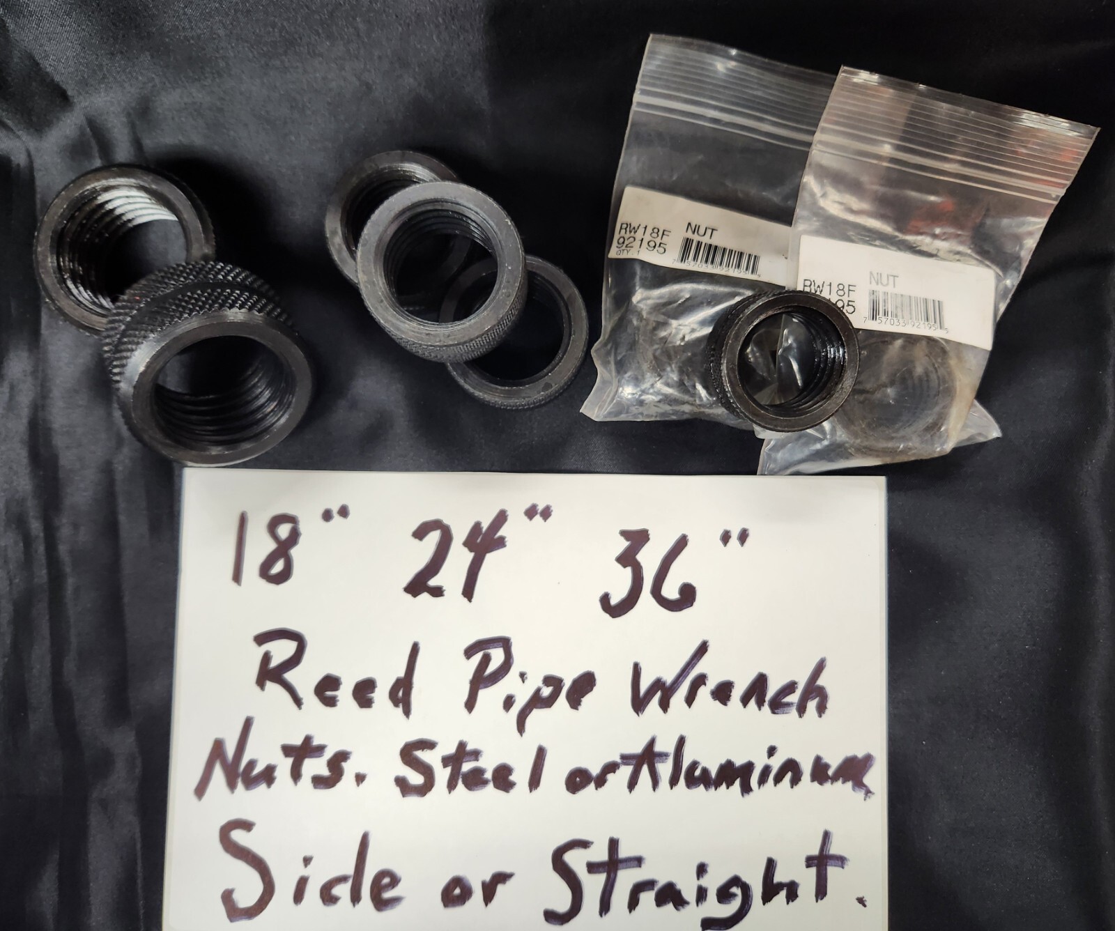 QTY 1 NEW REED 92195 (18") 92196 (24") 92197 (36") PIPE WRENCH NUTS