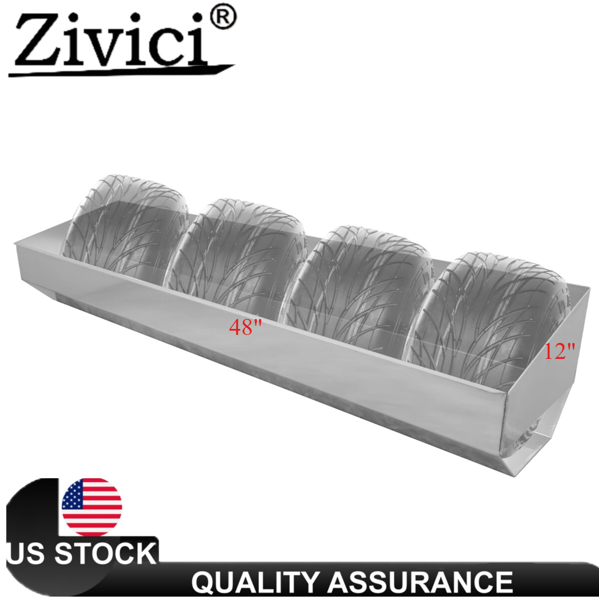 48"x12" Aluminum Go Kart Karting Tire Rack Aluminum Holder Cabinet Organizer