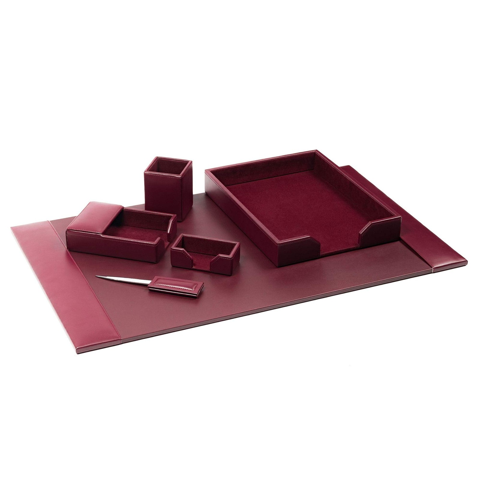 Bonded Leather Desk Set - Luxury Leather Desk Pad & Desk Organization Essenti...