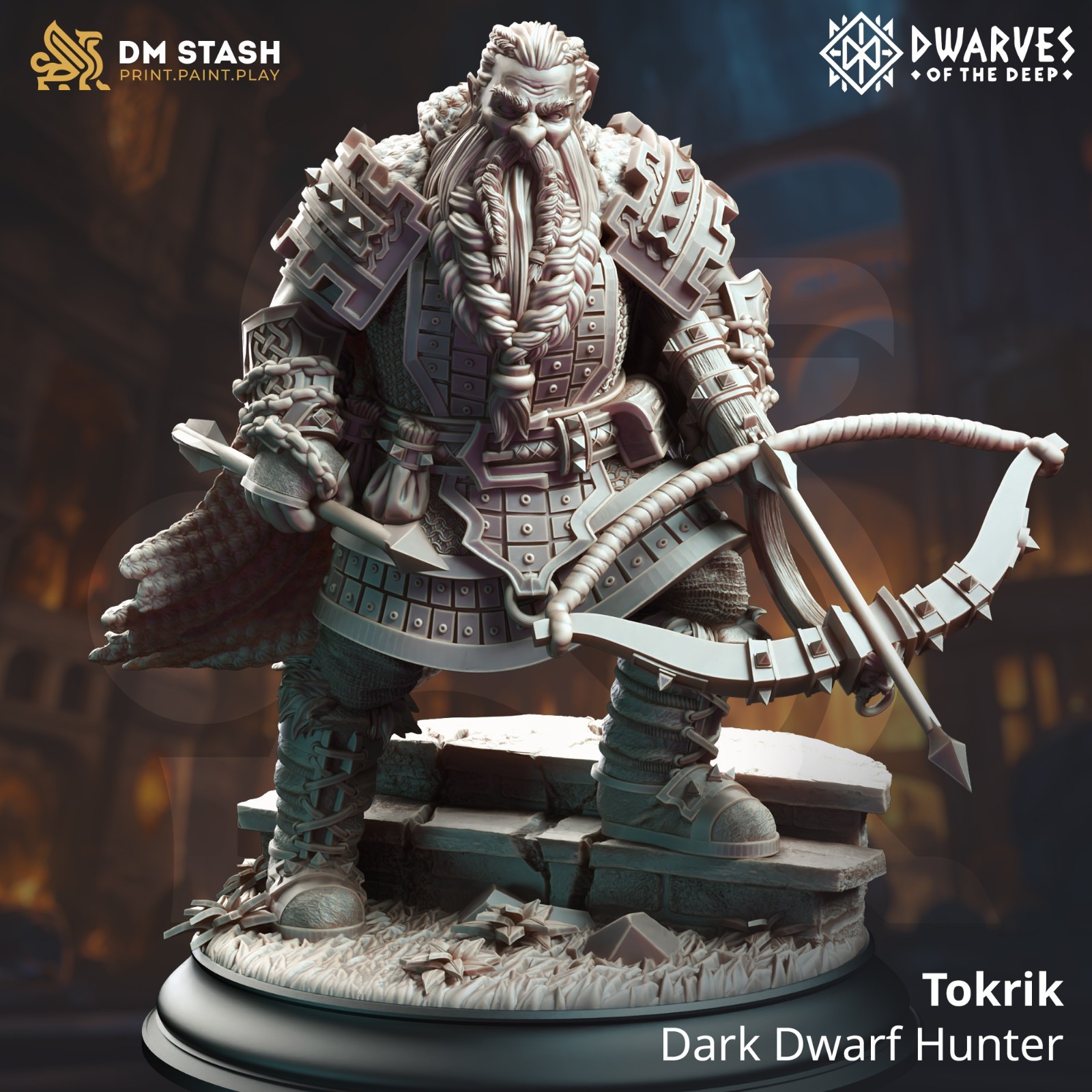 Dungeons & Dragons Dwarf Ranger Hunter Miniature - Tokrik - DnD RPG Wargames
