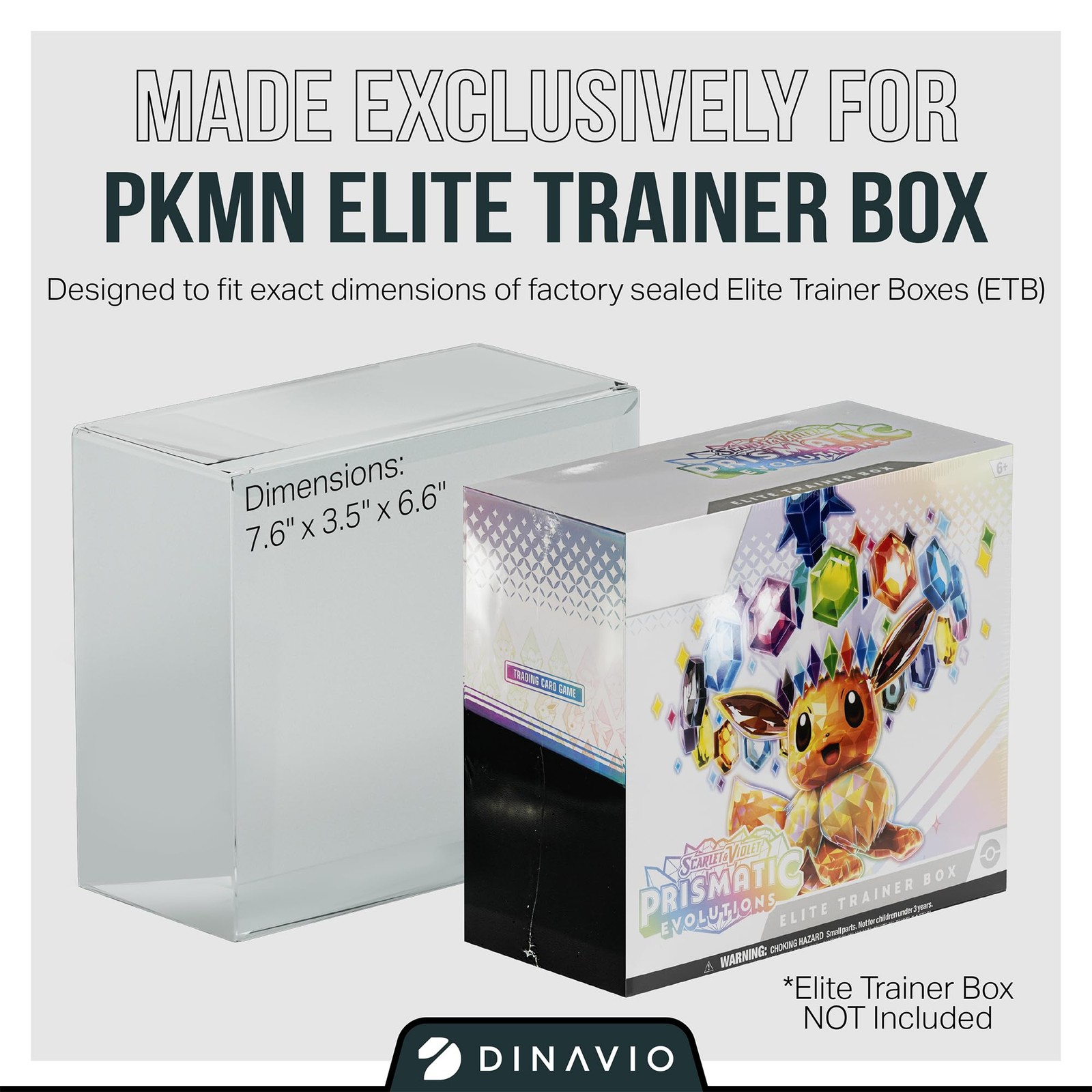 PET Plastic ETB Protector Case 5 Pack - Elite Trainer Box Protector - ETB Cas...