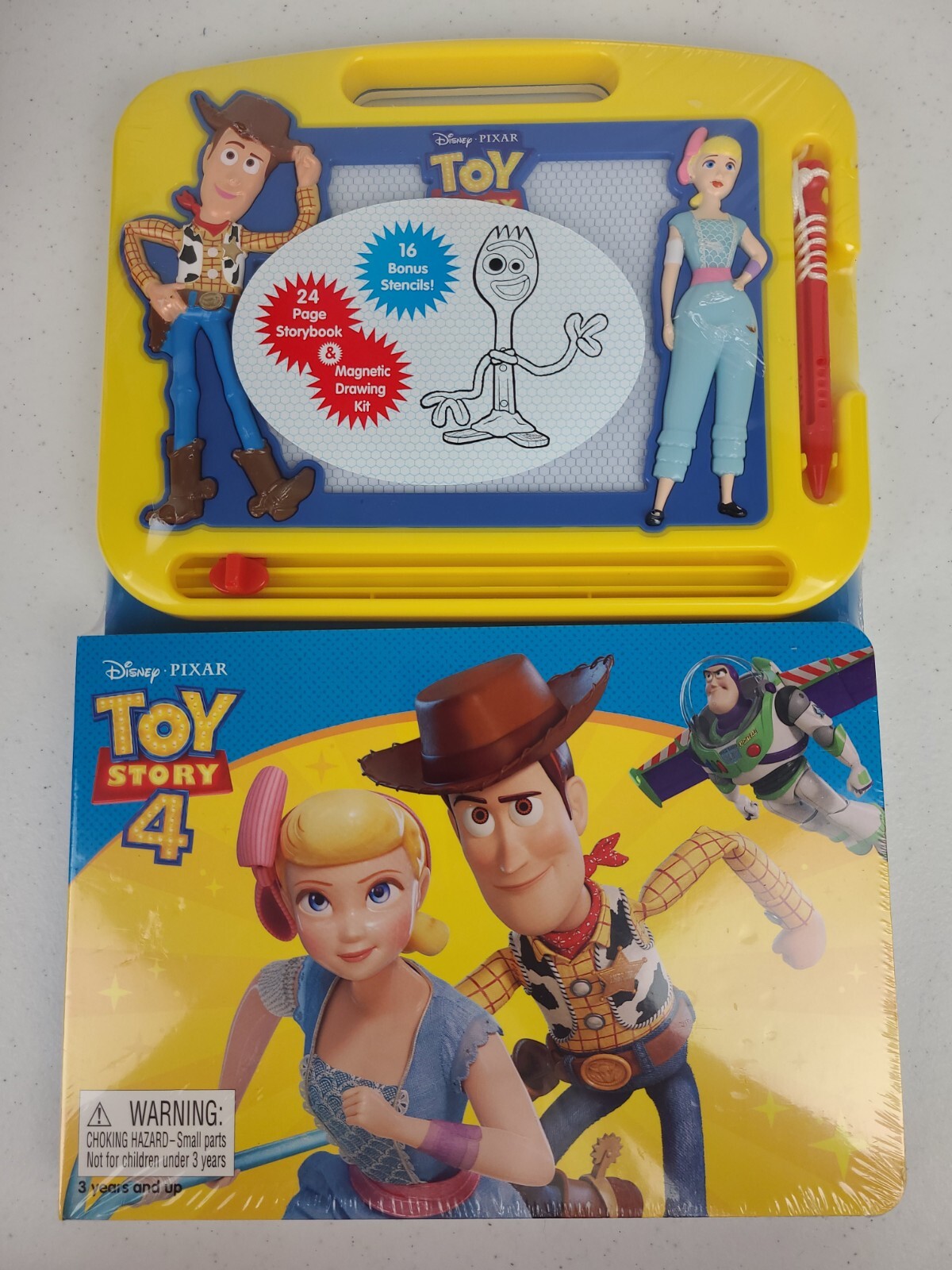 Disney Pixar Toy Story 4 Magnetic Drawing Kit 24 Page Storybookand 16 Stencils