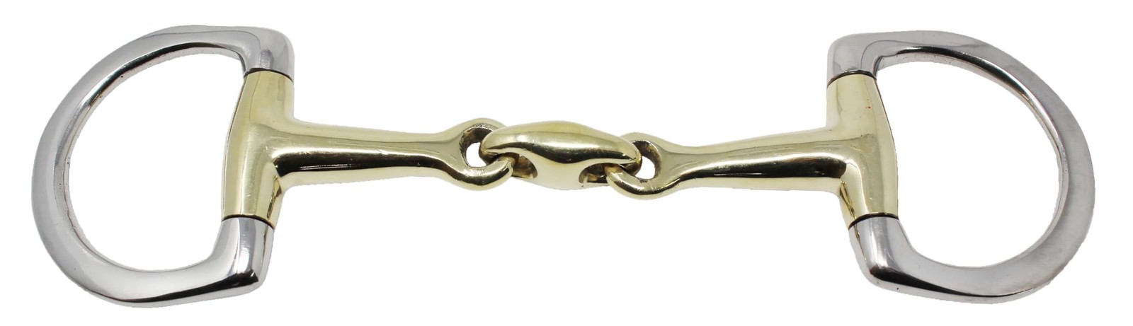 Horse 5" English Riding Brass Eggbutt Double Jointed Snaffle Bit 35506
