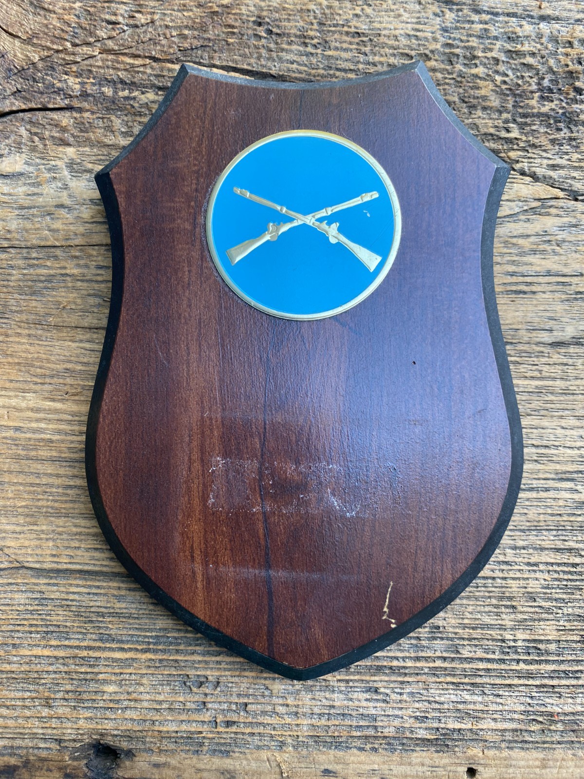 Vintage U.S. Army Infantry Crossed Rifles Wood Plaque Military Collectible