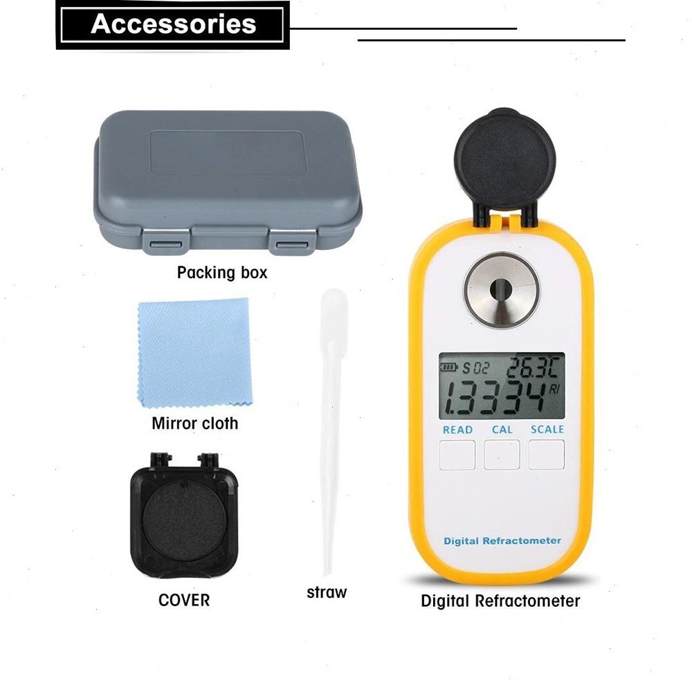 Portable Digital Brix Meter with Temperature Accuracy ±0.5℃ Sugar Refractometer