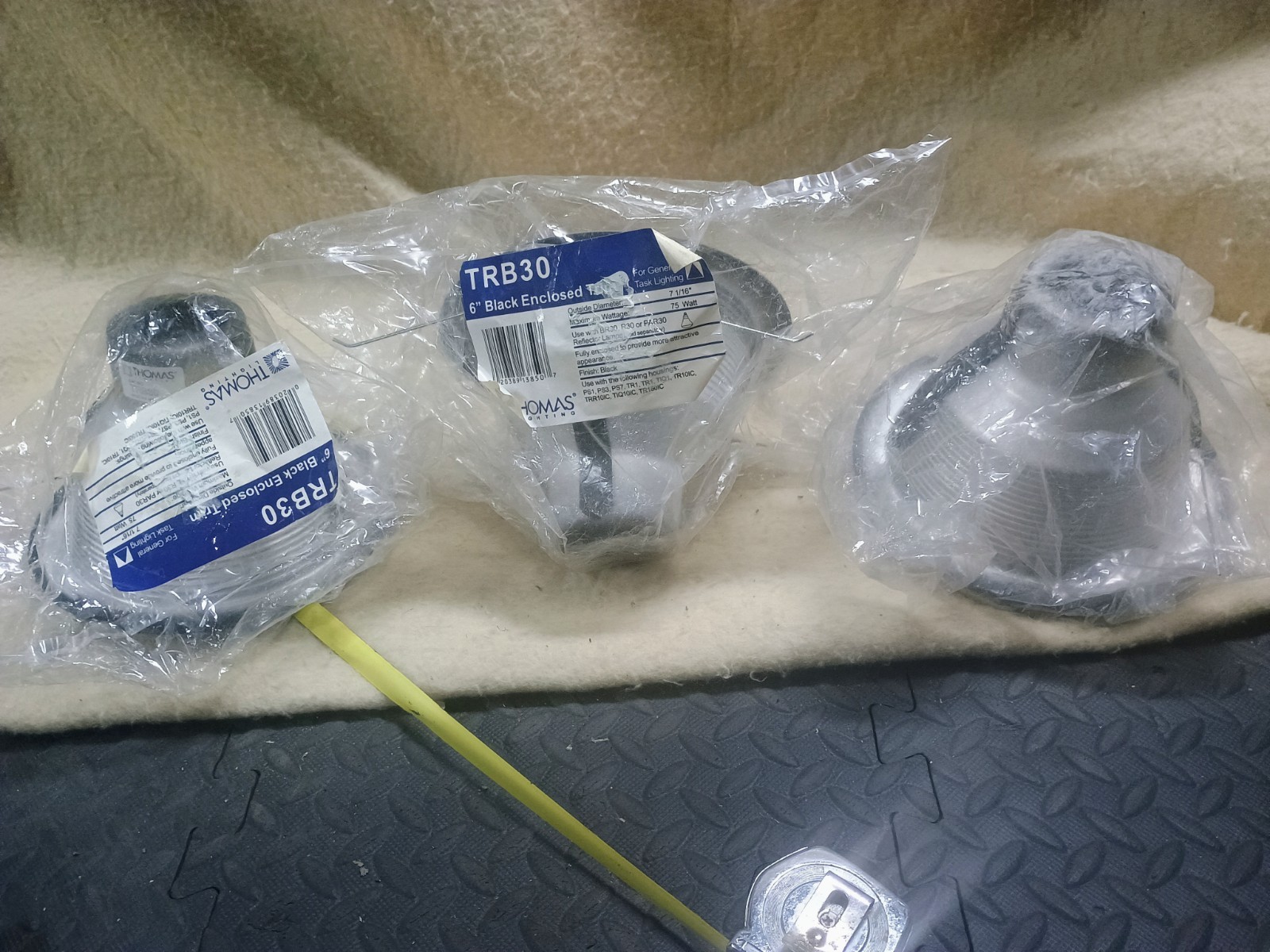 Thomas Lighting 6" White With Black  Enclosed Recessed Trim LOT OF 3 (TRB30)