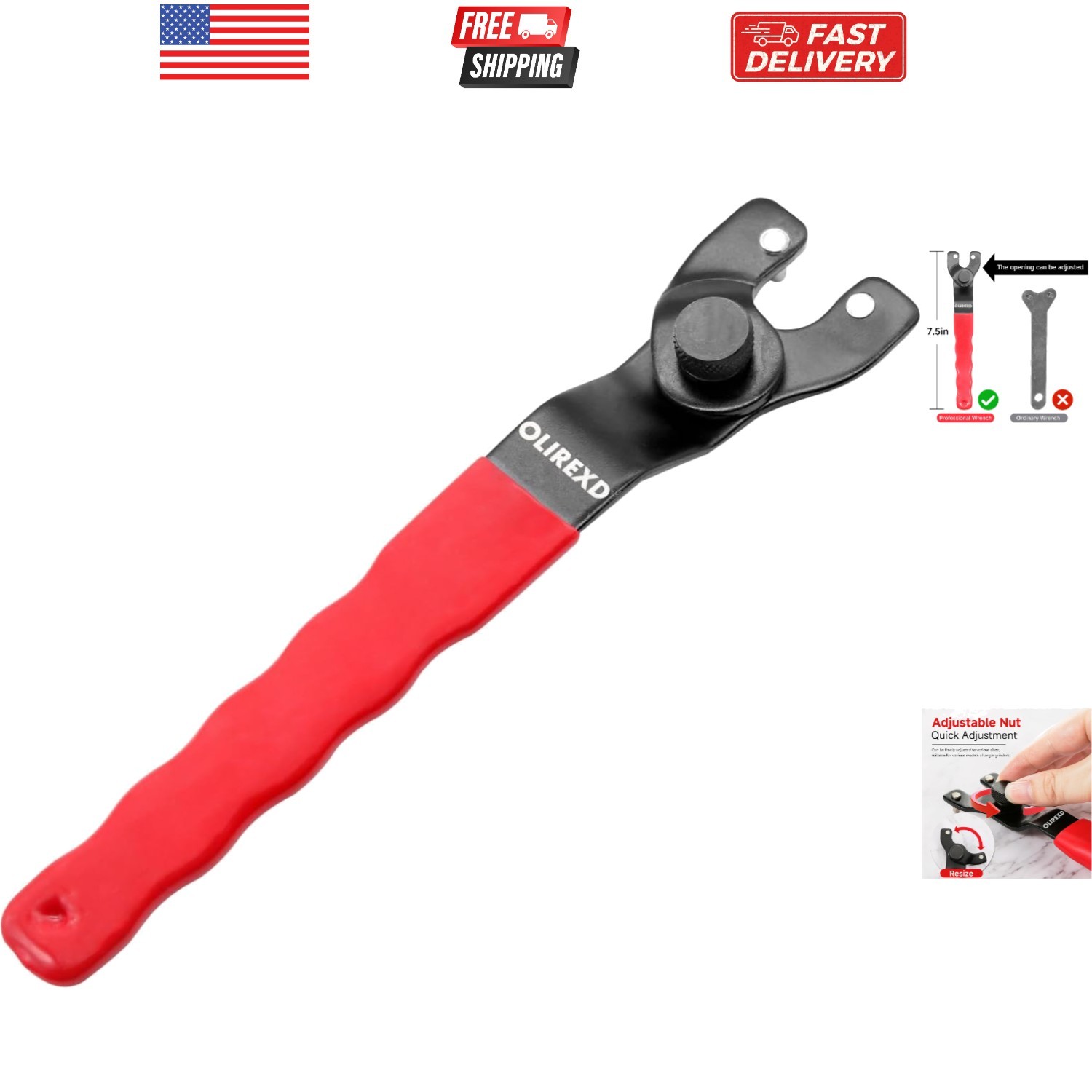 Angle Grinder Universal Adjustable Pin Wrench for Angle Grinder MachineRed