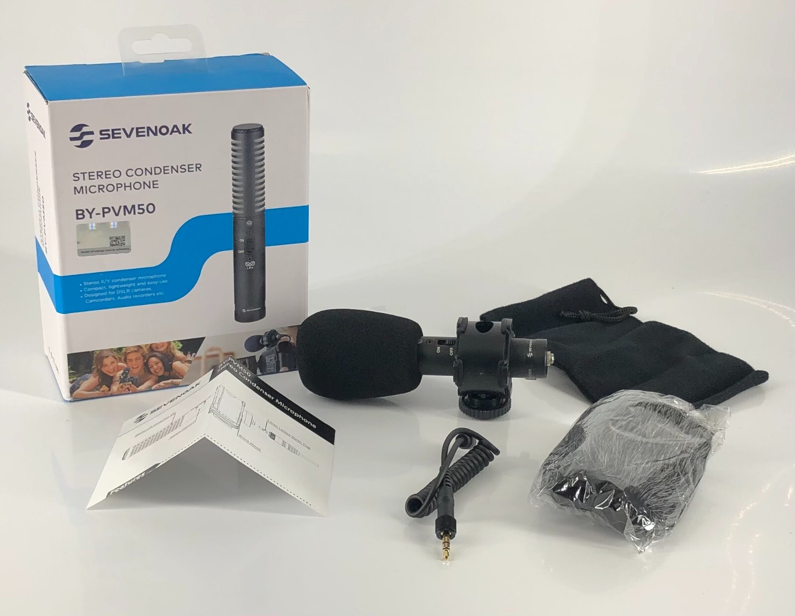 Sevenoak BY-PVM50 Stereo Condenser Microphone w Shock Mount DSLR Camcorder Phone