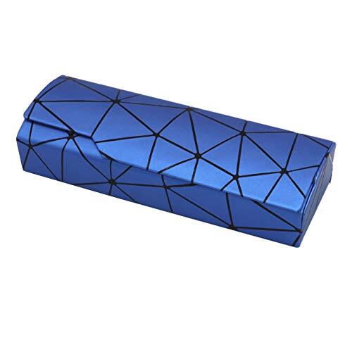 Outman Hard Shell Light Portable Eyeglasses Case Glasses Blue Lattice Pattern
