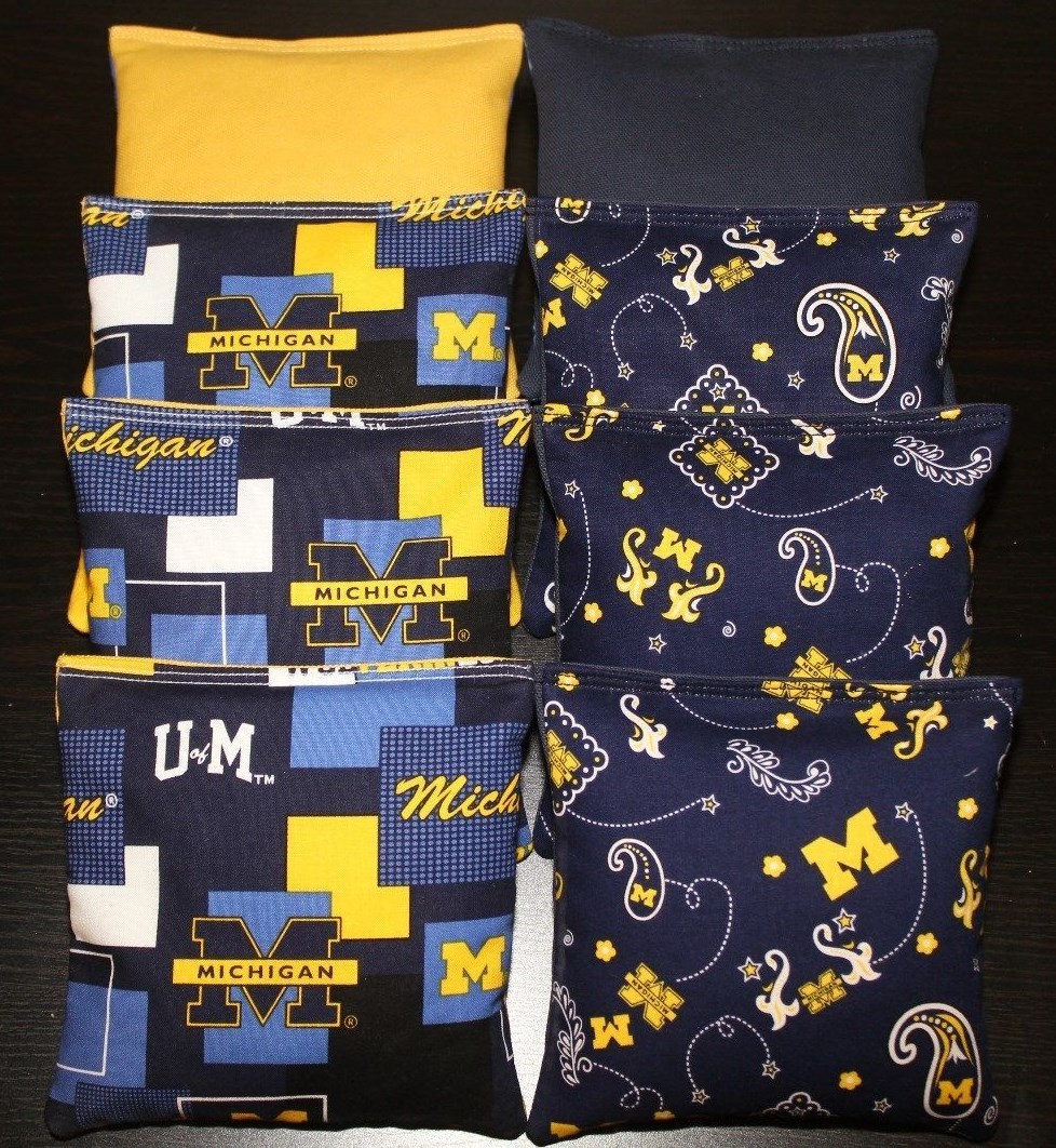 University of MICHIGAN WOLVERINES Camo 8 Cornhole Bean Bags ACA Regulation  NEW!