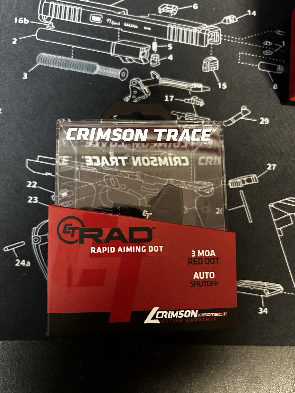 Pistol Optic Crimson Trace RAD Open Reflex -Red dot Sight for Full Frame Pistols