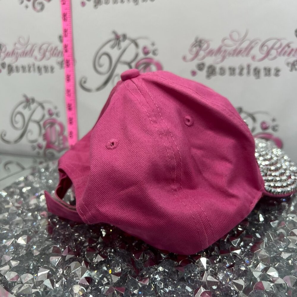 Las Vegas hot pink and silver sequence rhinestones gems sizable hat