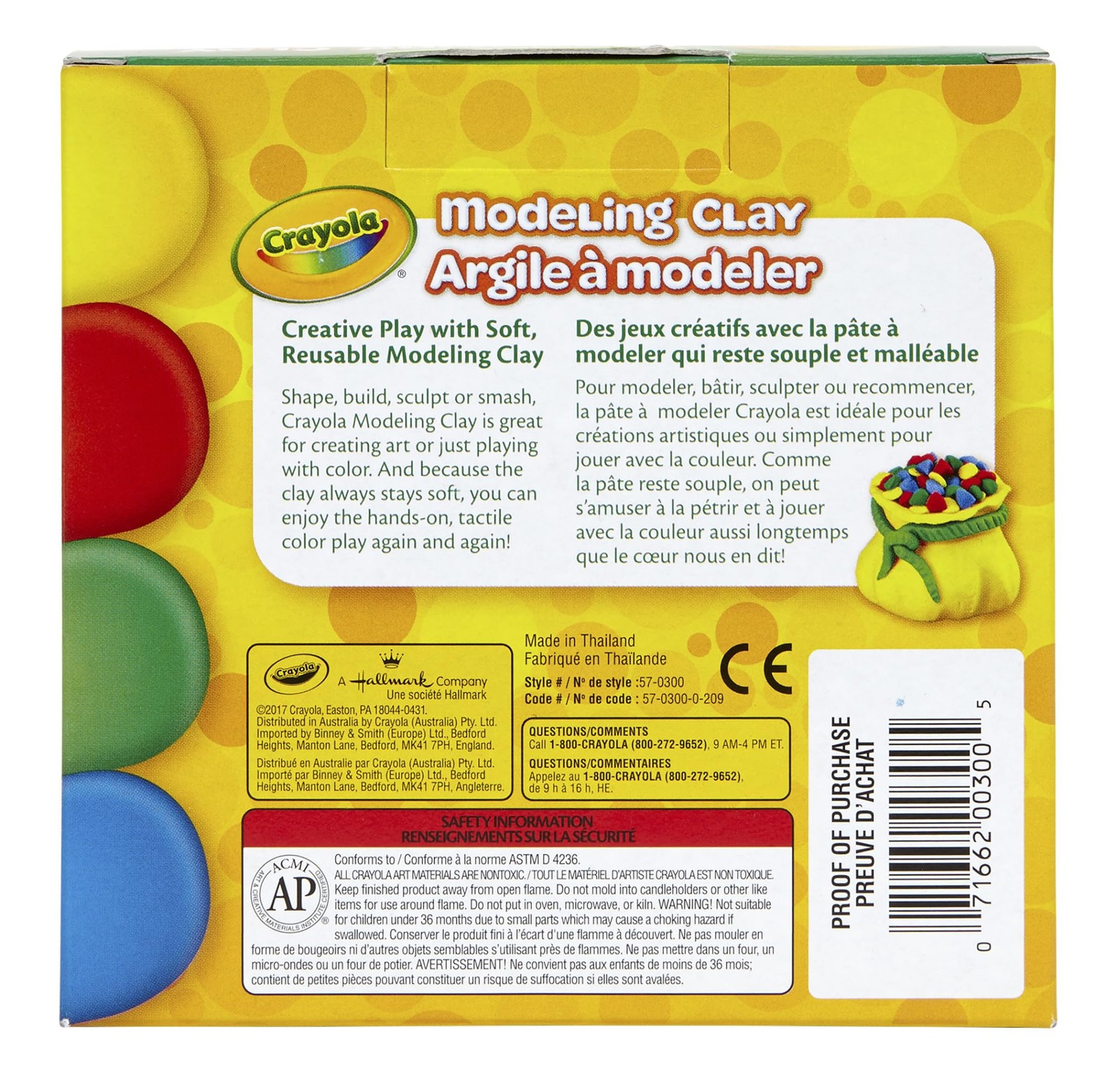 3PACK Crayola Modeling Clay, 4 Classic Colors (16 oz),