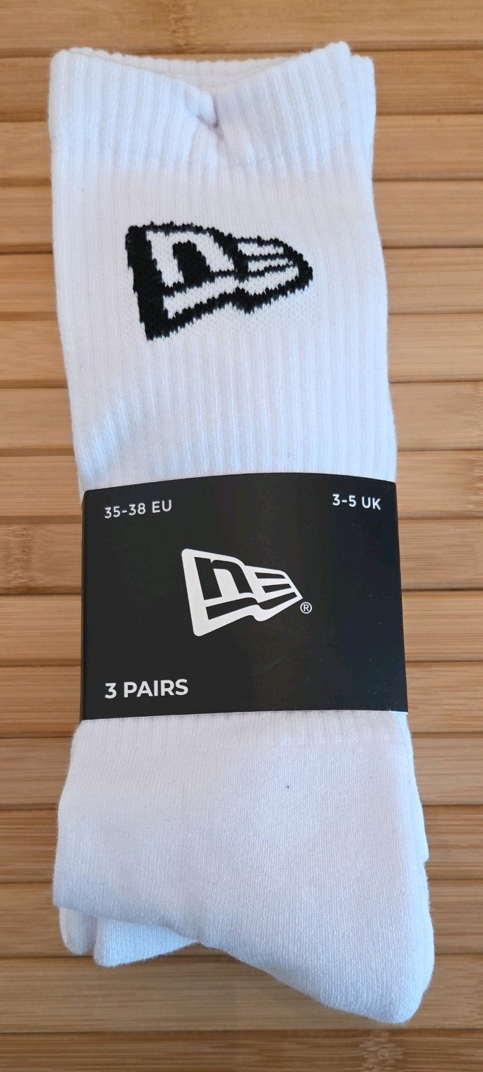 New Era Crew Socks , Pack of 3 pairs , UK 3 - 5