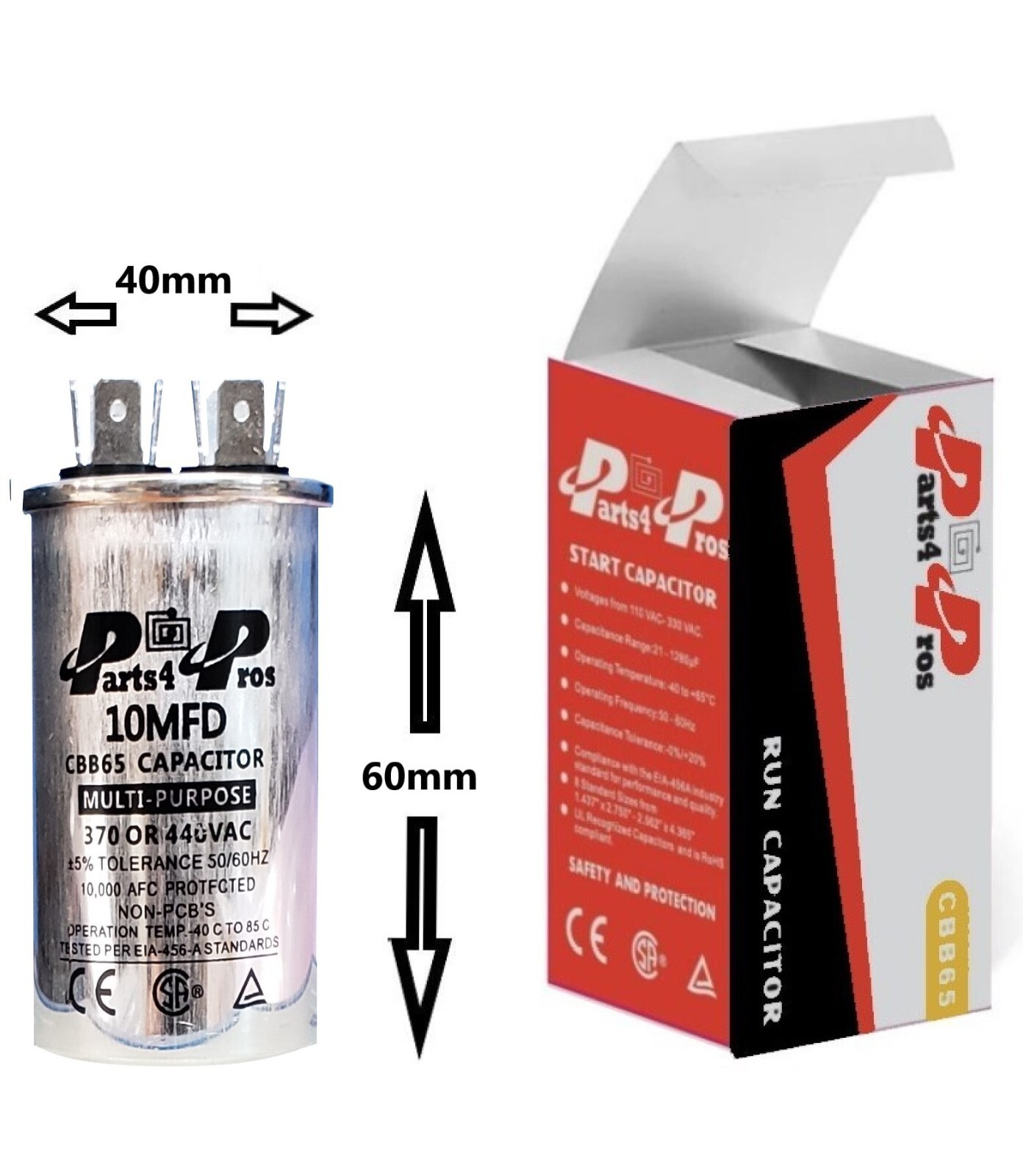 10uF MFD 370-440 VAC  High Quality Motor Run Oil Capacitors CBB65 10 uF
