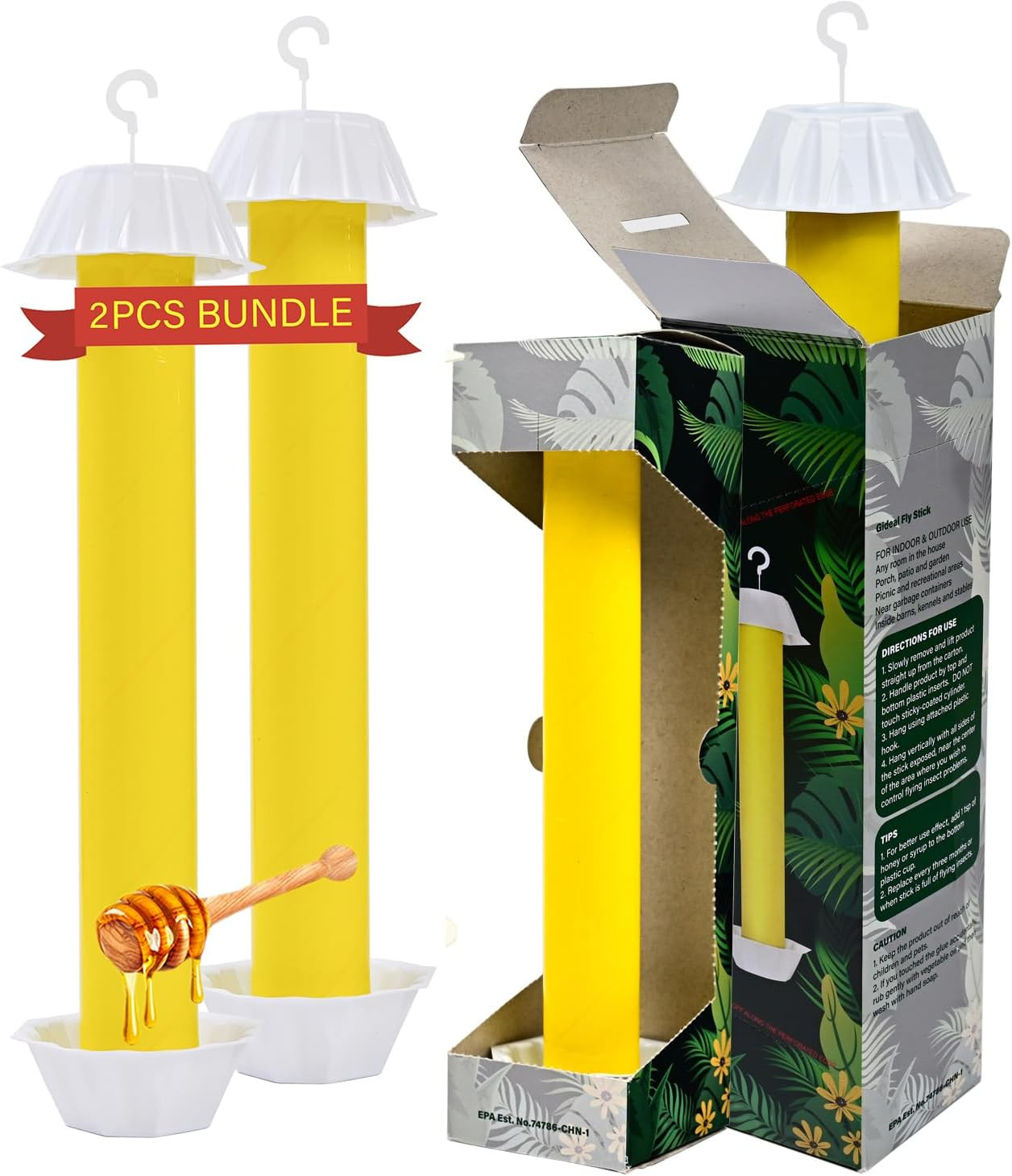 2-Pack Yellow Sticky Fly Traps Pest Control for Indoor/Outdoor Use, Gnat Trap fo