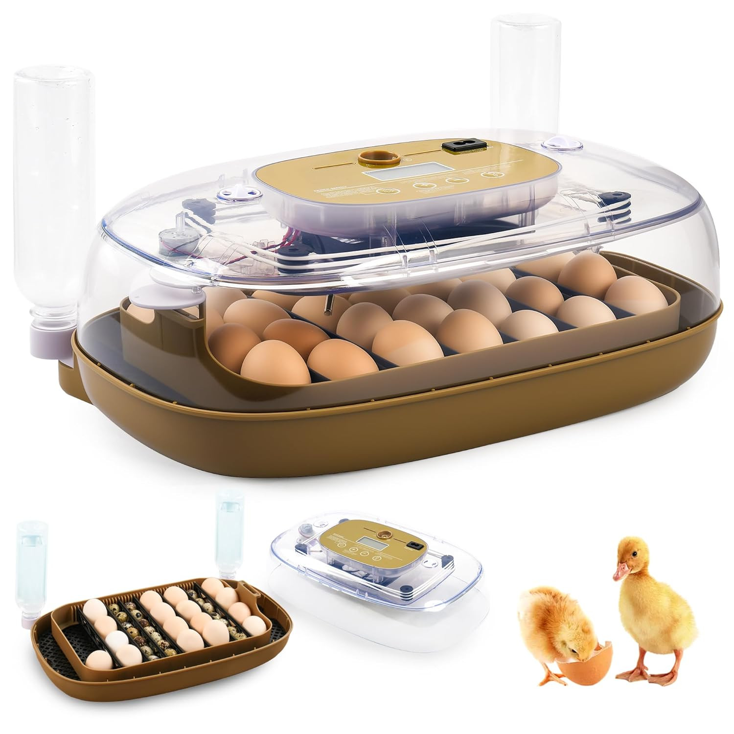 24 Eggs Incubator with Auto Water Refill & Humidity Control, Automatic Egg
