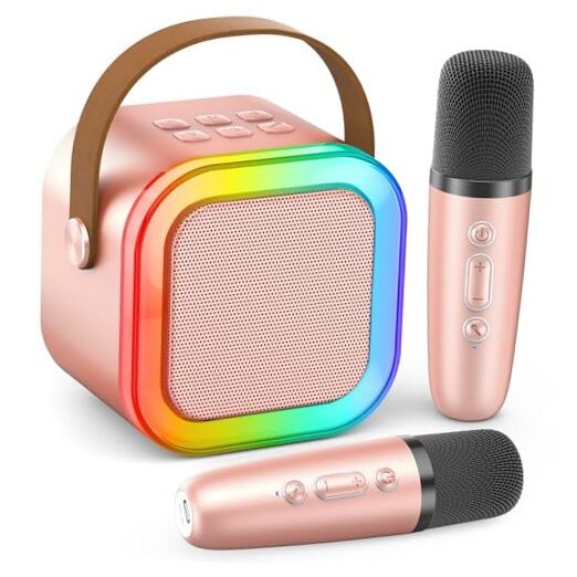 Mini Karaoke Machine for Kids Adults, 2026 TOP Birthday Gifts for Rose Gold