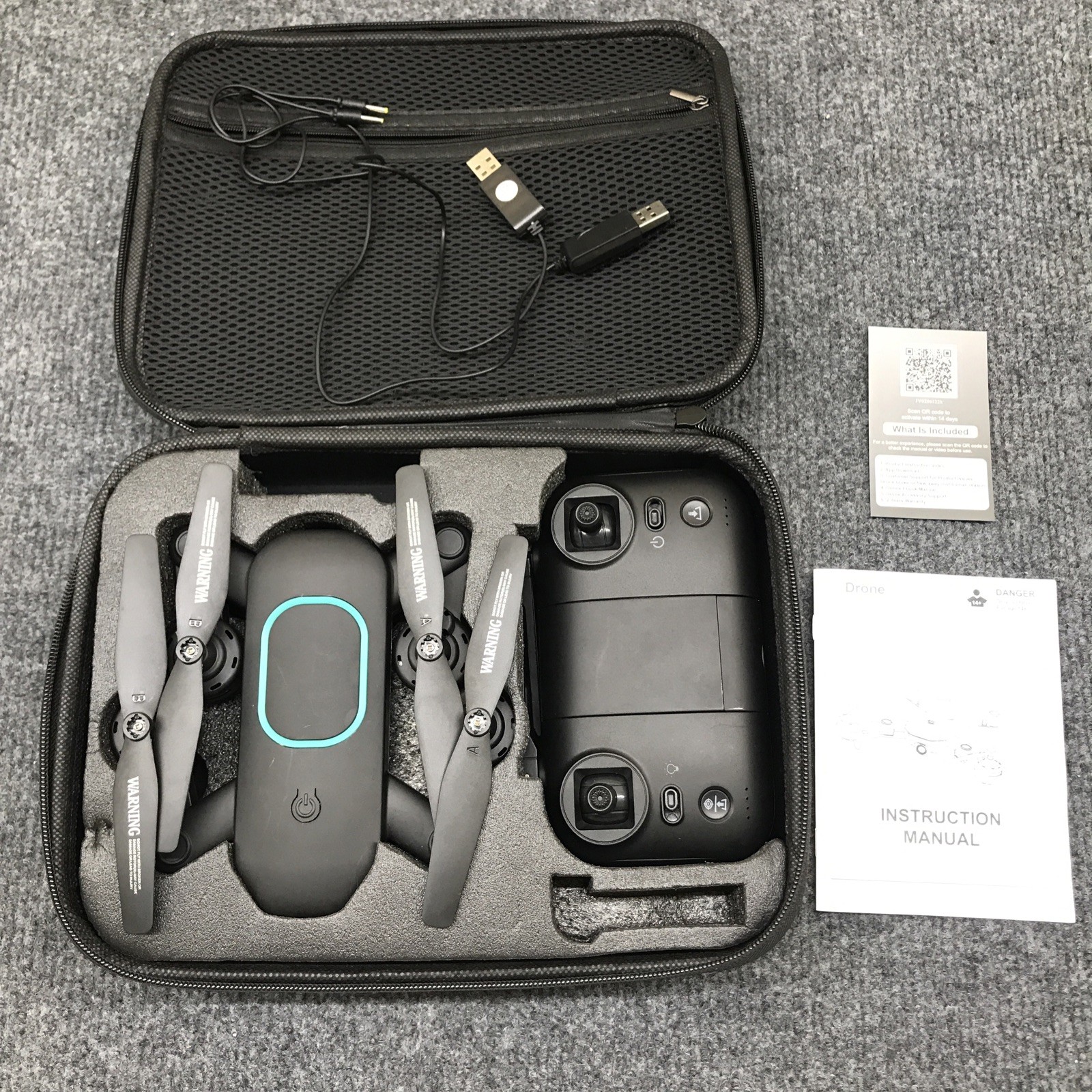 Drone with 1080P Camera, Foldable Drone for Beginners with Light, No Batteries