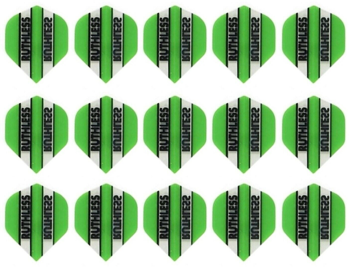 5 Sets Ruthless Standard 100 Micron Dart Flights - Ships w/ Tracking - Green