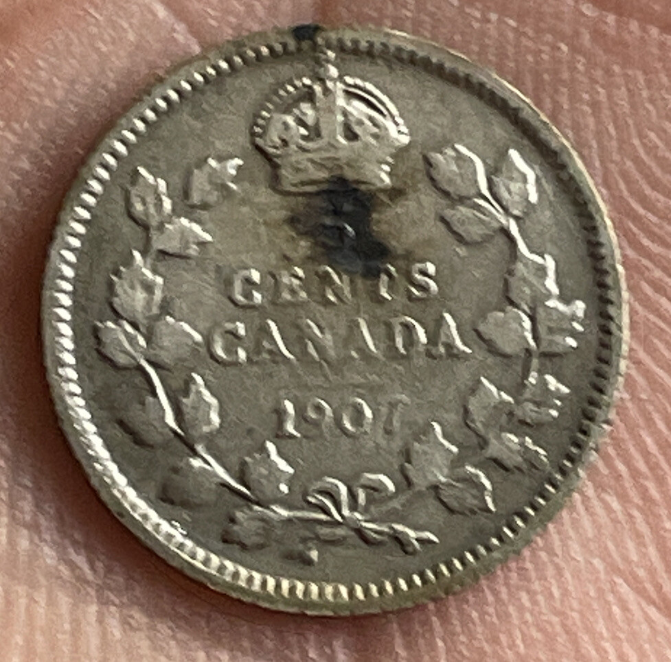 CANADA 1907 5 CENTS SILVER VERY NICE CONDITION G