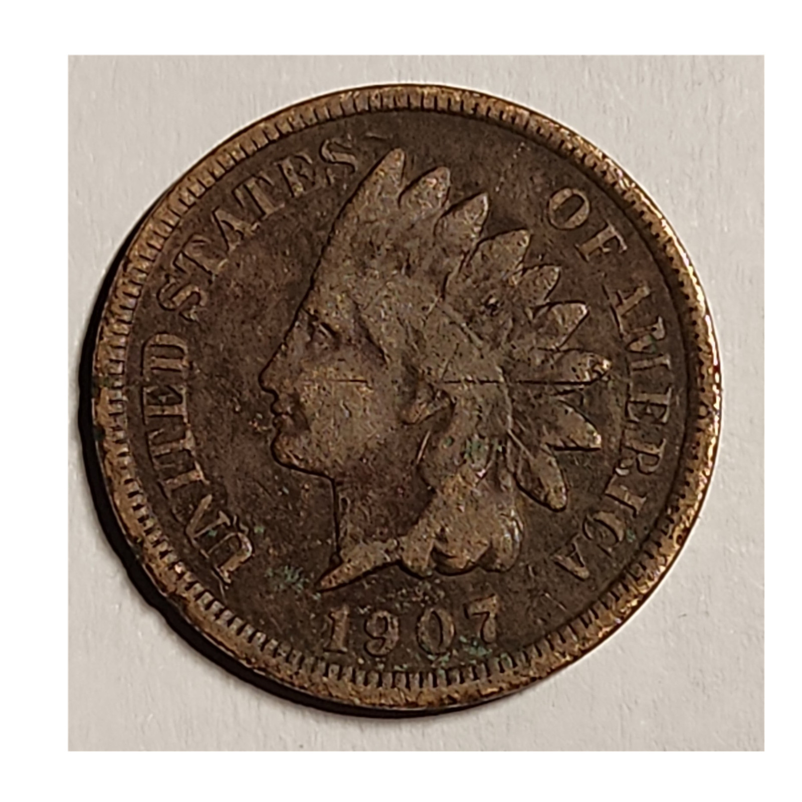 1907 Indian Head 1C-Very Good~FAST FREE SHIPPING #2