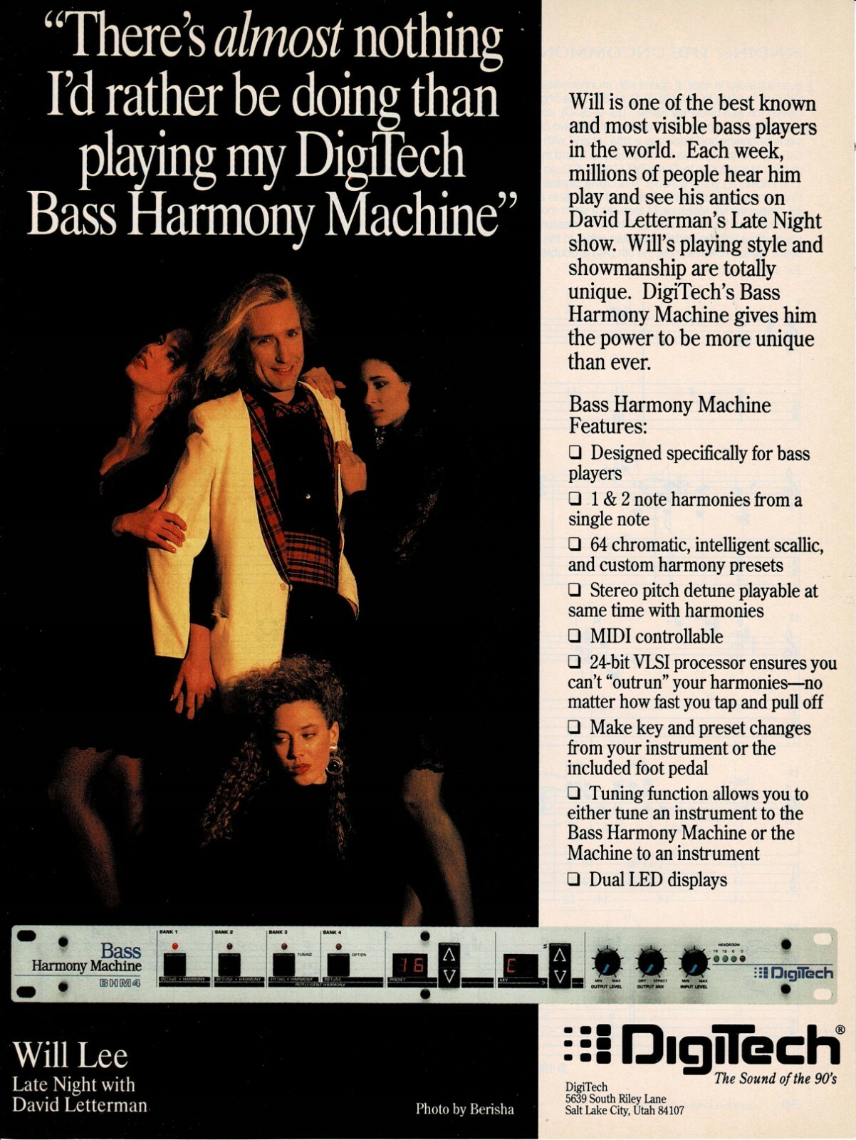 Will Lee - DigiTech - 1990 Print Advertisement