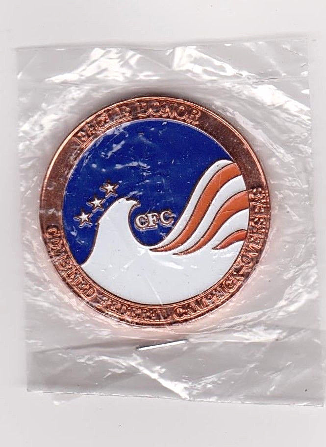 CFC Combined Federal Campaign Overseas Eagle Donor 1 1/2" Challenge Coin NIP