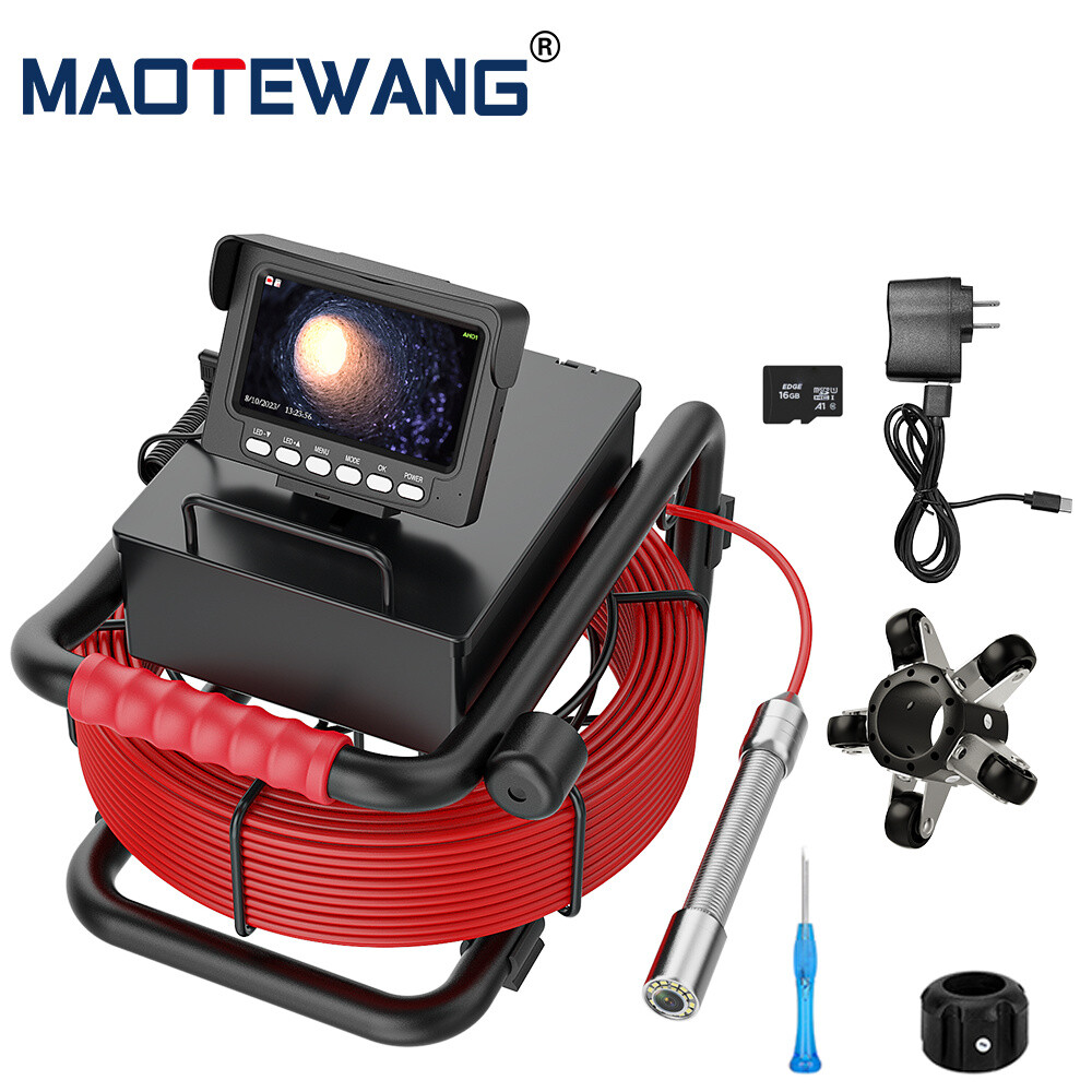 MAOTEWANG Sewer Camera HD Drain 4.3" LCD Monitor 1000 TVL Pipe Inspection Camera