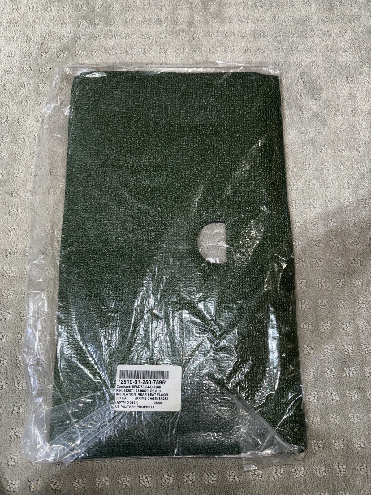 NOS Rear Floor Mat 12339020 HMMWV Humvee M998 M1113 M1114 5590518 2510012507595