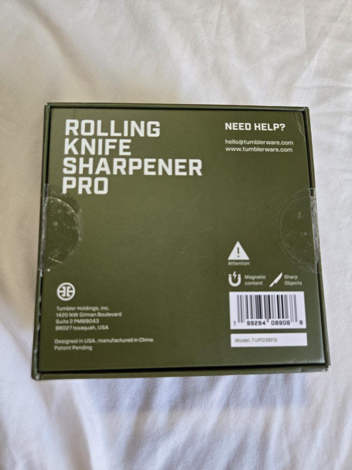 Tumbler Pro Forest Green Rolling Knife Sharpener.