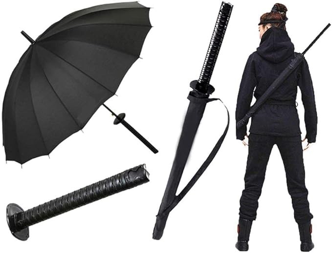 Paraguas katana samurái automático resistente viento protección sol