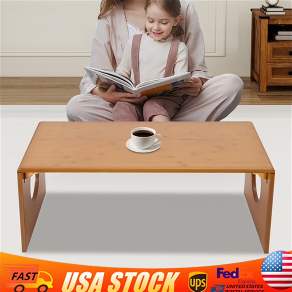 Folding Floor Coffee Table Brown Low Coffee Table Bamboo Portable Coffee Table
