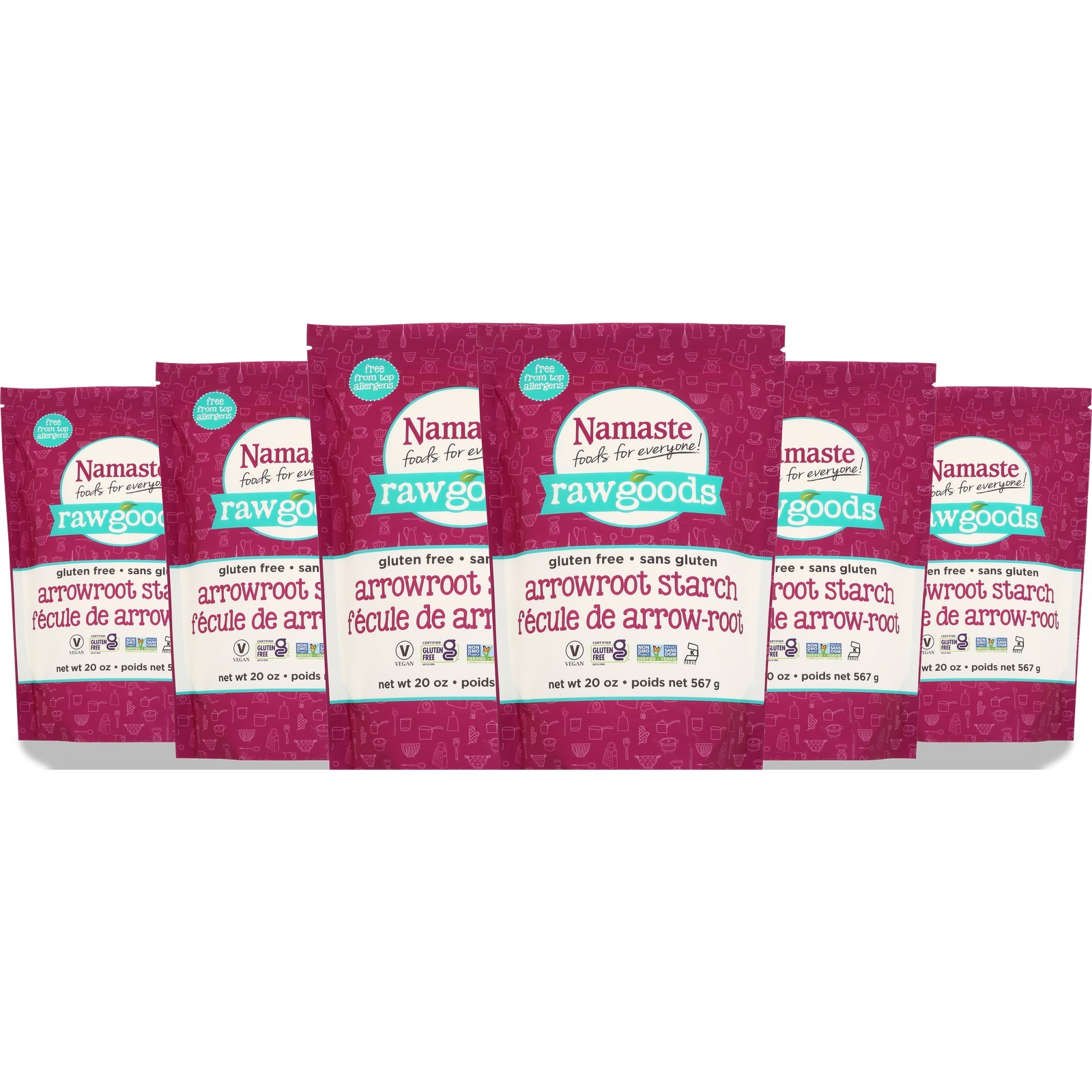 Namaste Foods 20 Oz Arrowroot Starch Gluten Free 6 Pack