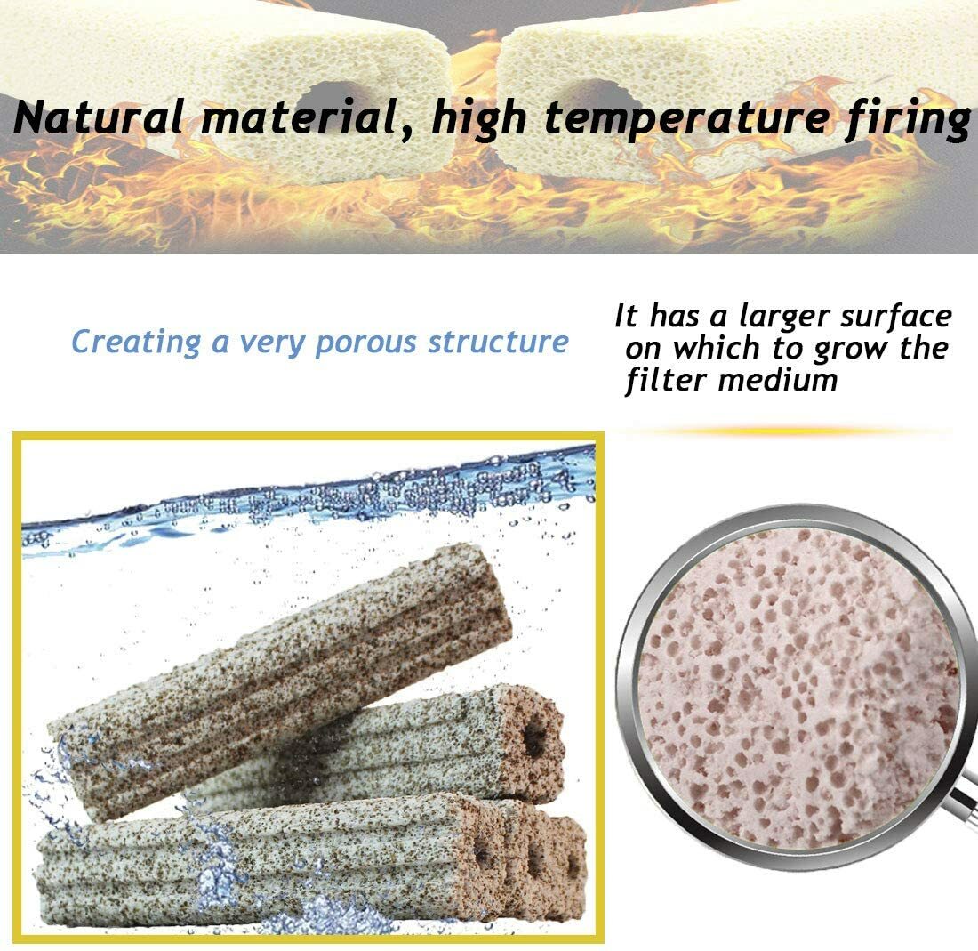 54PCS Large Natural Ceramic Bio Filter Media Vast Surface Aquarium Sump Canister
