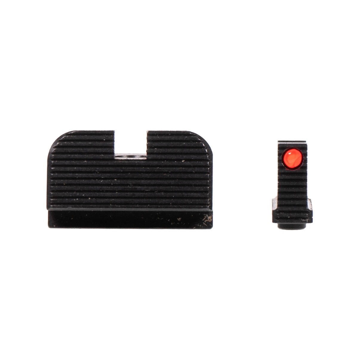 Tall Profile Fiber Optic Sight - Glock MOS Small Frame, Red Rods Installed -