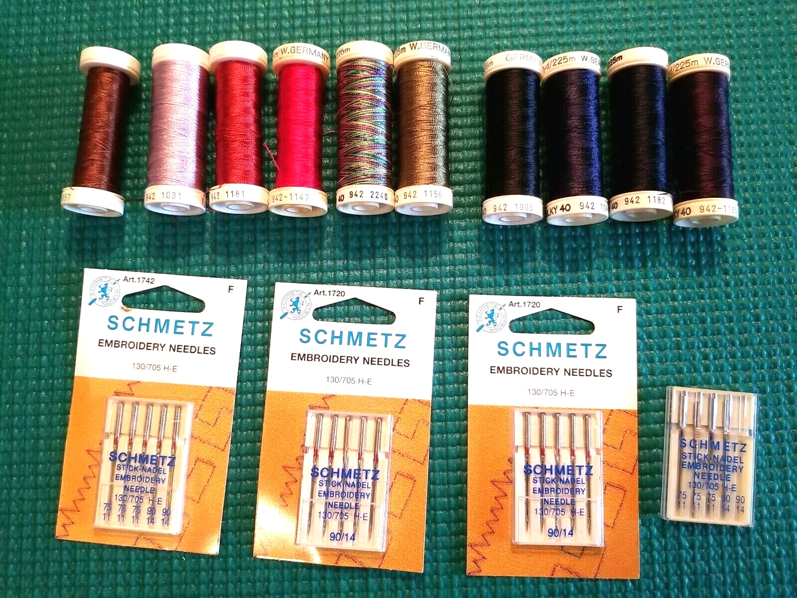LOT of 10 Sulky 40 PARTIALLY USED 250 yd spools embroidery thread 3+ pkg Schmetz