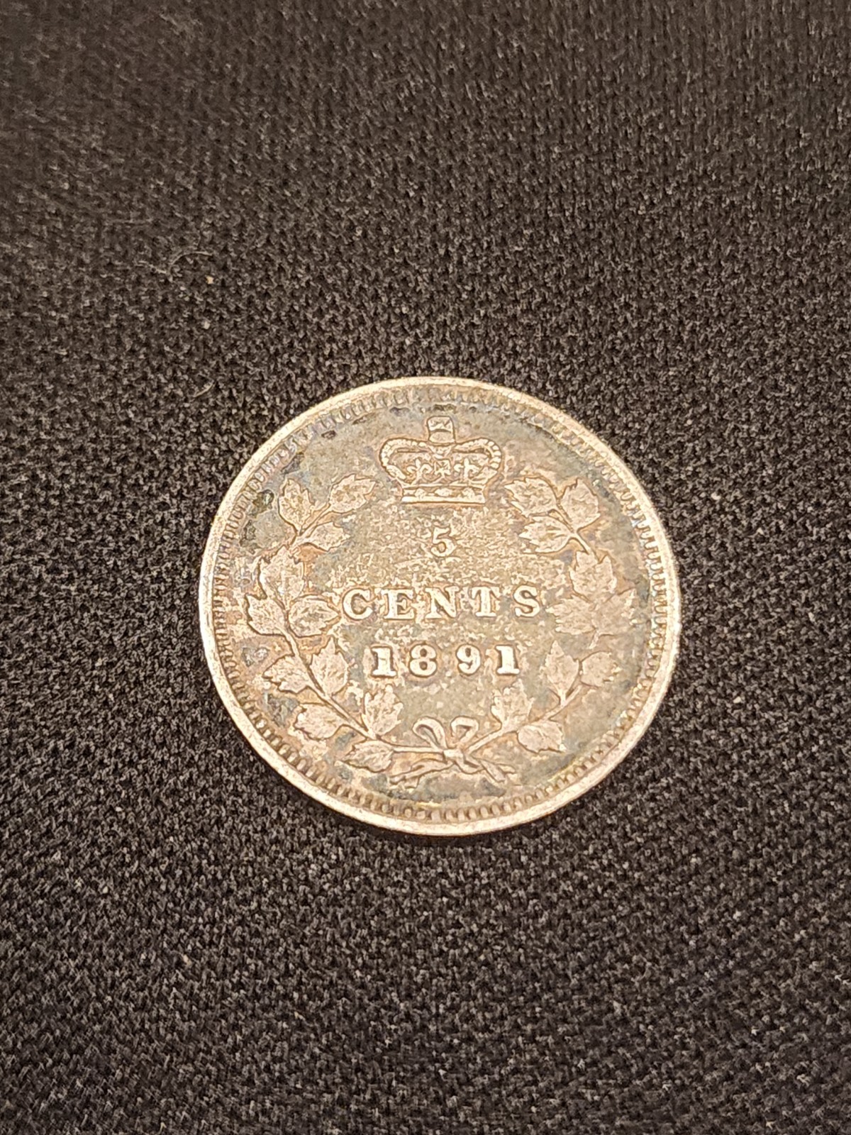 1891 Canada 5 Cents Silver Coin
